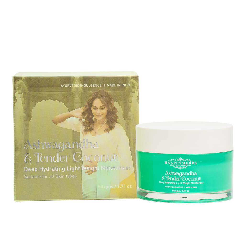 Haappyherbs Ashwagandha & Tender Coconut Deep Hydrating Light Weight Moisturizer | Grocsy