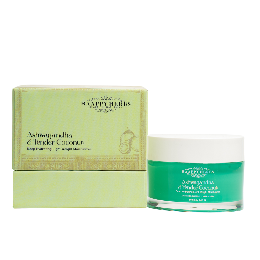 Haappyherbs Ashwagandha & Tender Coconut Deep Hydrating Light Weight Moisturizer | Grocsy