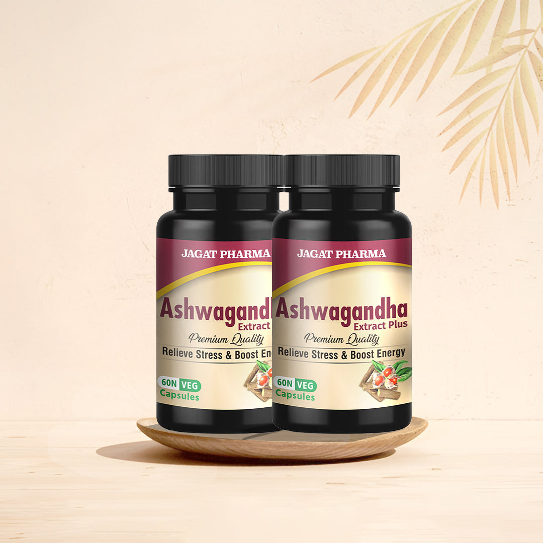 Jagat Pharma Ashwagandha Capsules | Helps Relieve Stress and Anxiety | Grocsy