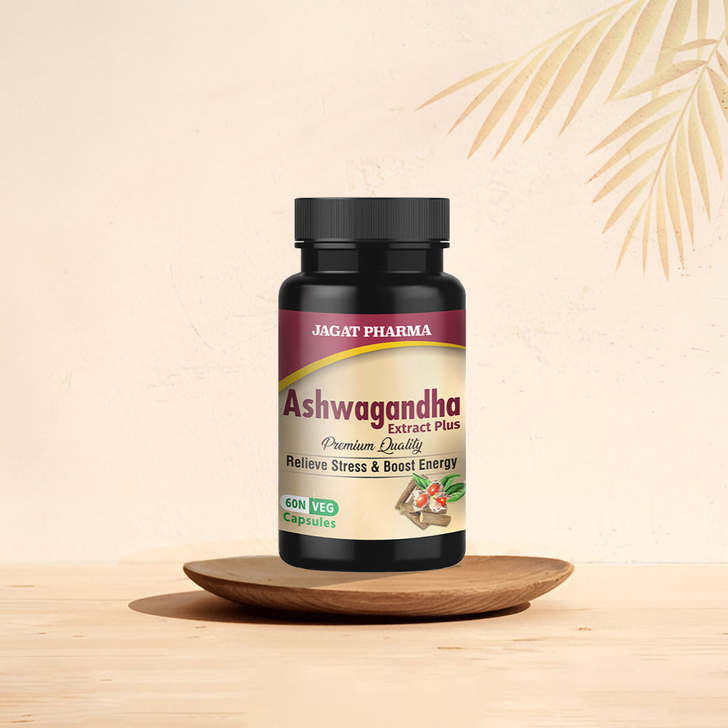 Jagat Pharma Ashwagandha Capsules | Helps Relieve Stress and Anxiety | Grocsy