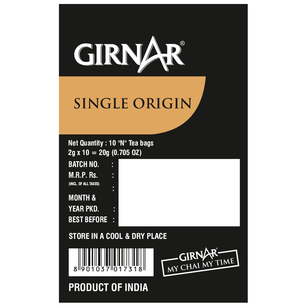 Girnar Single Origin Black Tea Bags - Assam Tea | Grocsy