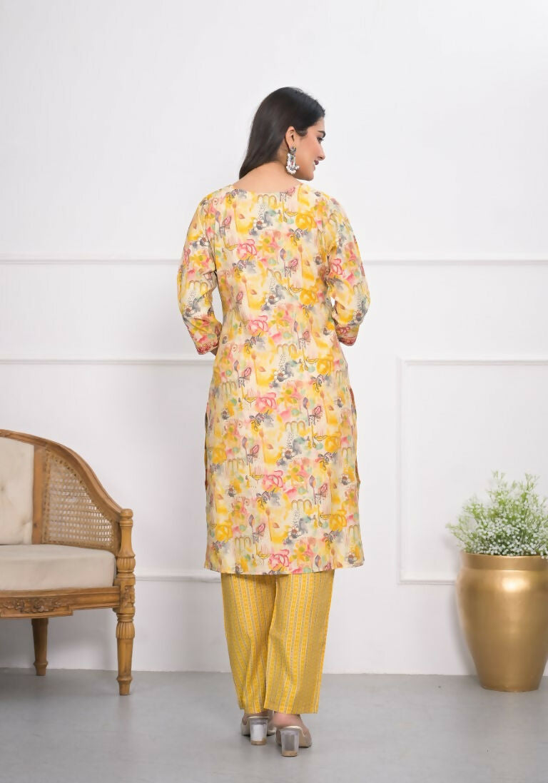 Festive Wear Ethnic Yellow chanderi Stitched Suit - Anbazaar | Grocsy