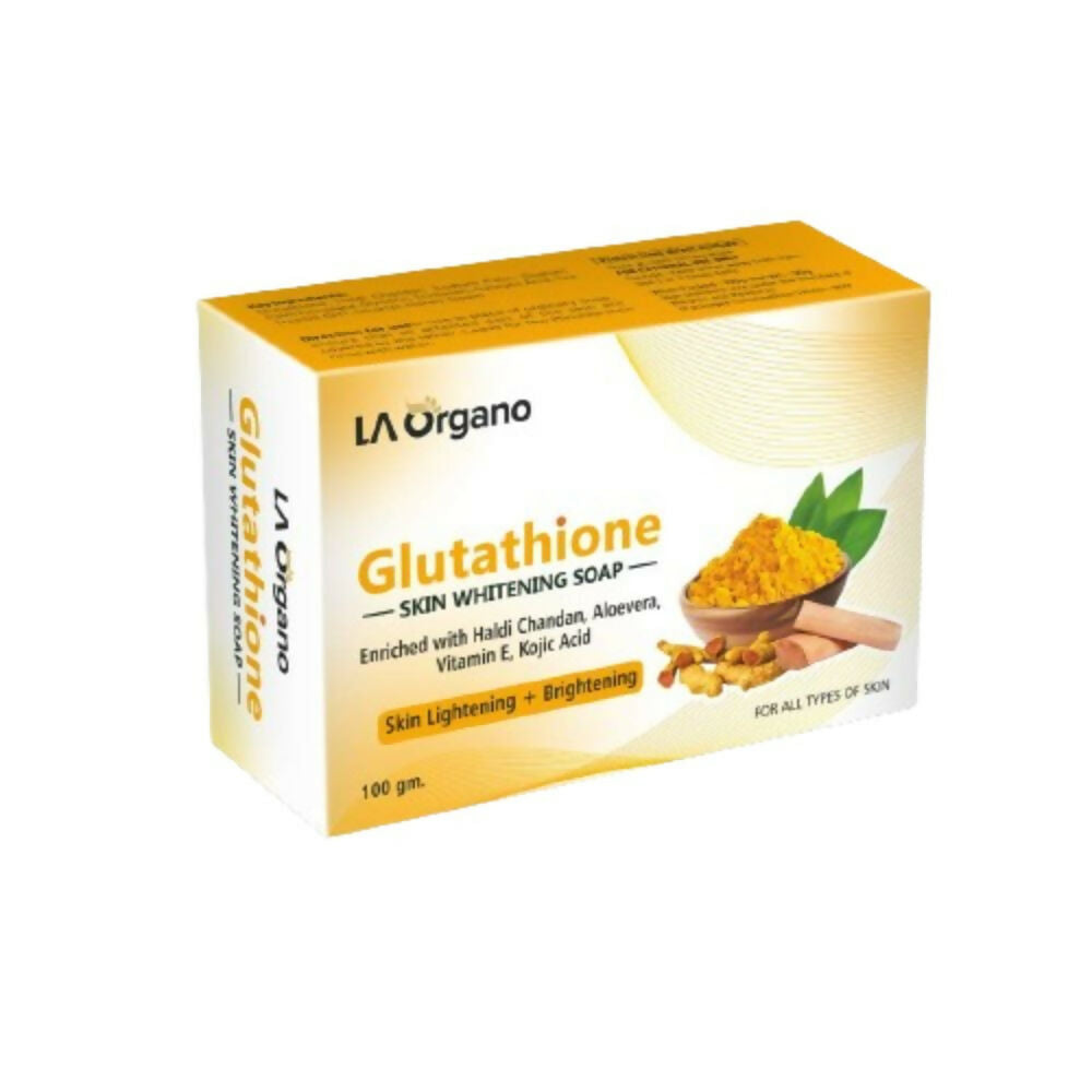 LA Organo Glutathione Haldi Chandan Skin Lightening & Brightening Soap | Grocsy