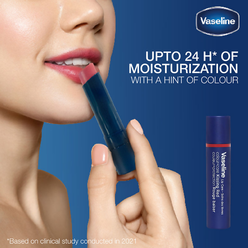 Vaseline Lip Care Colour + Care Tinted Lip Balm Stick - Kissing Red | Grocsy