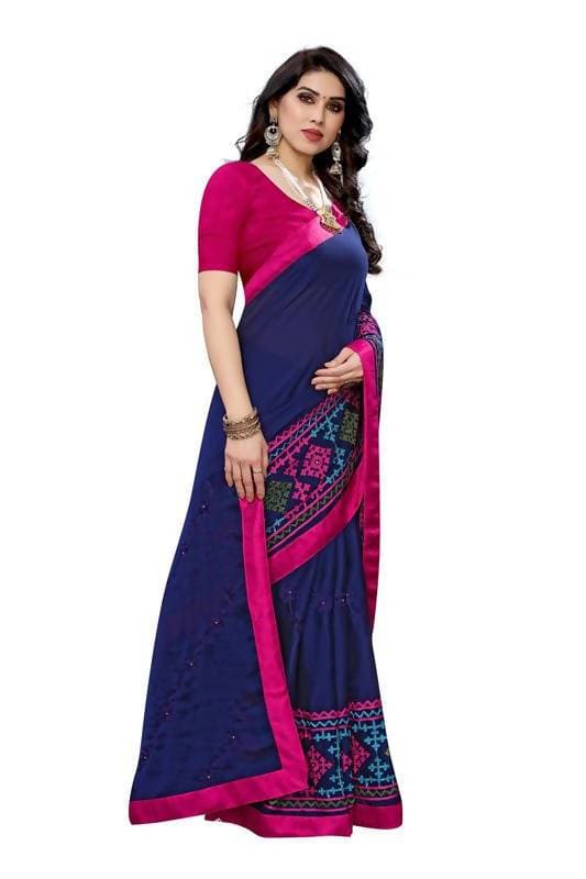 Vamika Navy Chiffon Emboridered Saree (SUIDHAGA NAVY) | Grocsy