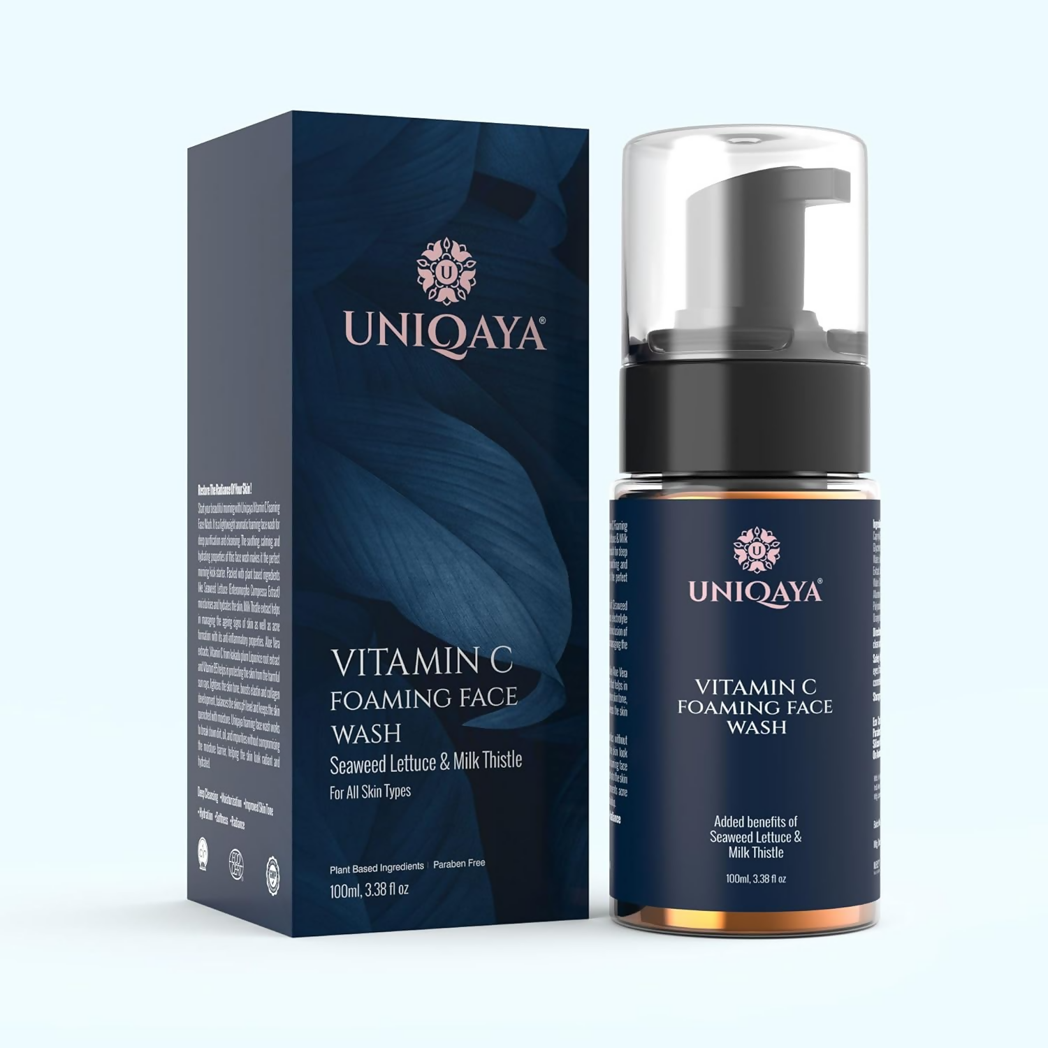Uniqaya Vitamin C Foaming Face Wash For Brightening & Glowing Skin | Grocsy