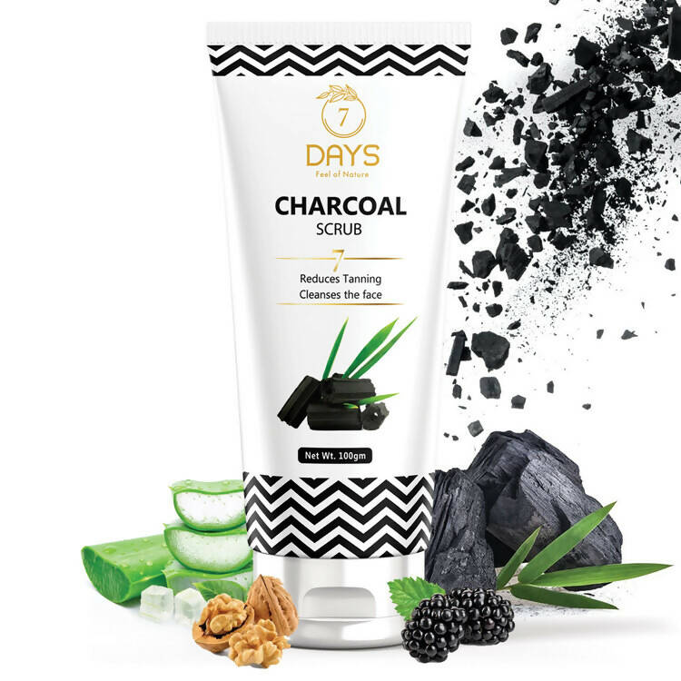 7 Days Activated Charcoal Face Scrub | Grocsy
