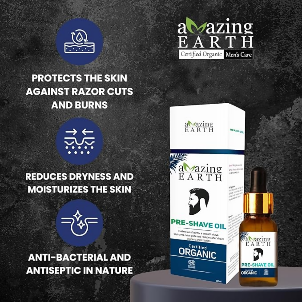 Amazing Earth Certified Organic Pre-Shave Oil | Grocsy