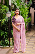 Onion Poly Crepe Tie And Dye Saree with Unstitched Blouse - A2M | Grocsy
