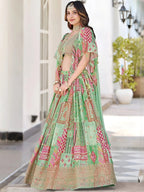 Tulsi Art Gorgeous Pista Green Chinon Dori Embroidered Lehenga Choli | Grocsy