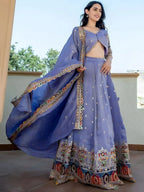 Tulsi Art Beautiful Lavender Silk Sequins Embroidered Lehenga Choli With Dupatta | Grocsy