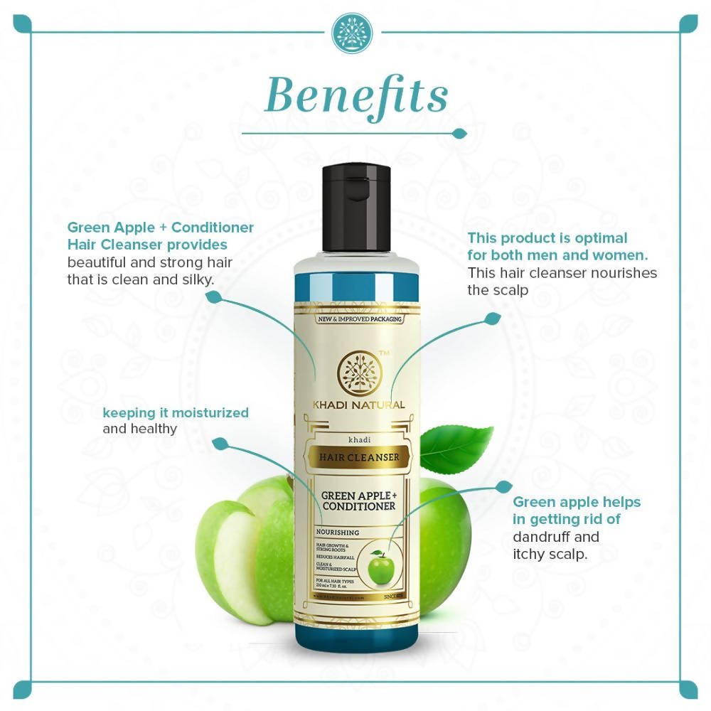 Khadi Natural Green Apple + Conditioner Hair Cleanser | Grocsy
