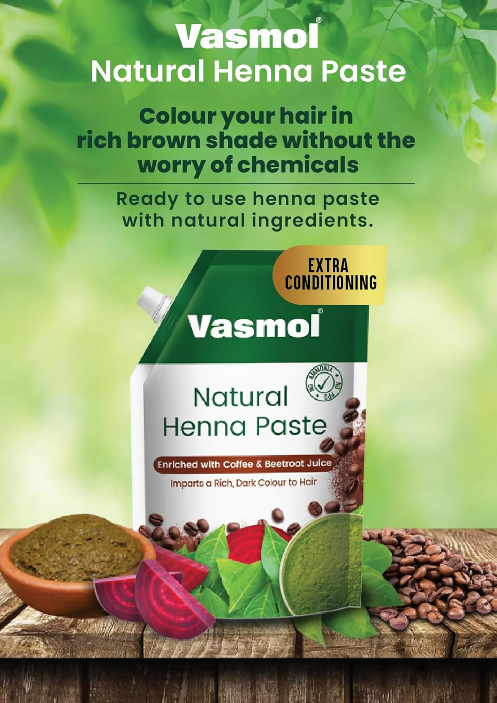 Vasmol Natural Henna Paste Ready To Use | Grocsy