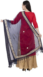 Mominos Fashion Navy Blue Orgenza Gotta Patti Dupatta | Grocsy