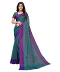 Vamika Rama Green Chiffon Brasso Bollywood Style Woven Saree (BAMBI RAMA) | Grocsy