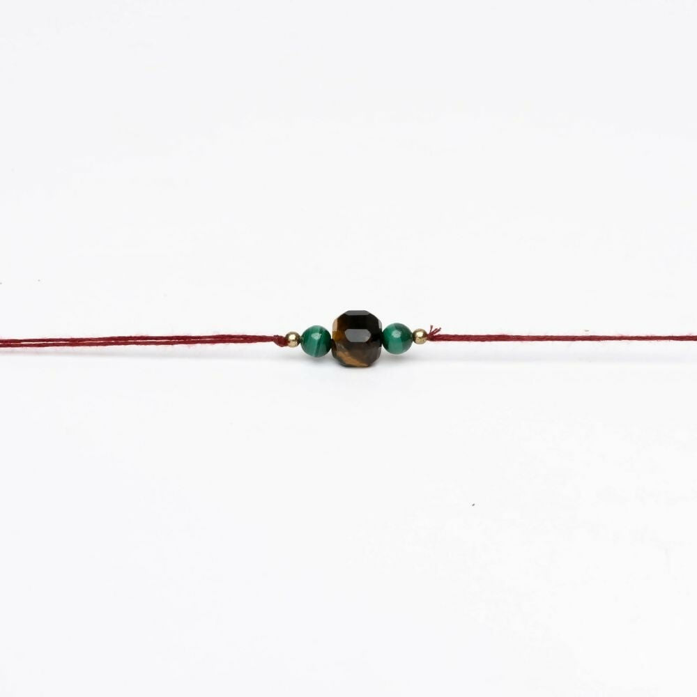 Indianvibez Bodh Protector Real Crystal Stone Rakhi | Grocsy