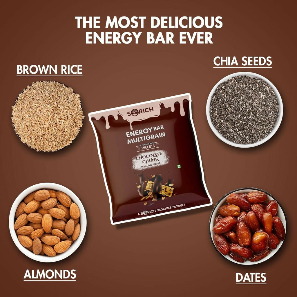 Sorich Organics Multigrain Energy Mini Bars Chocolate Chunk | Grocsy