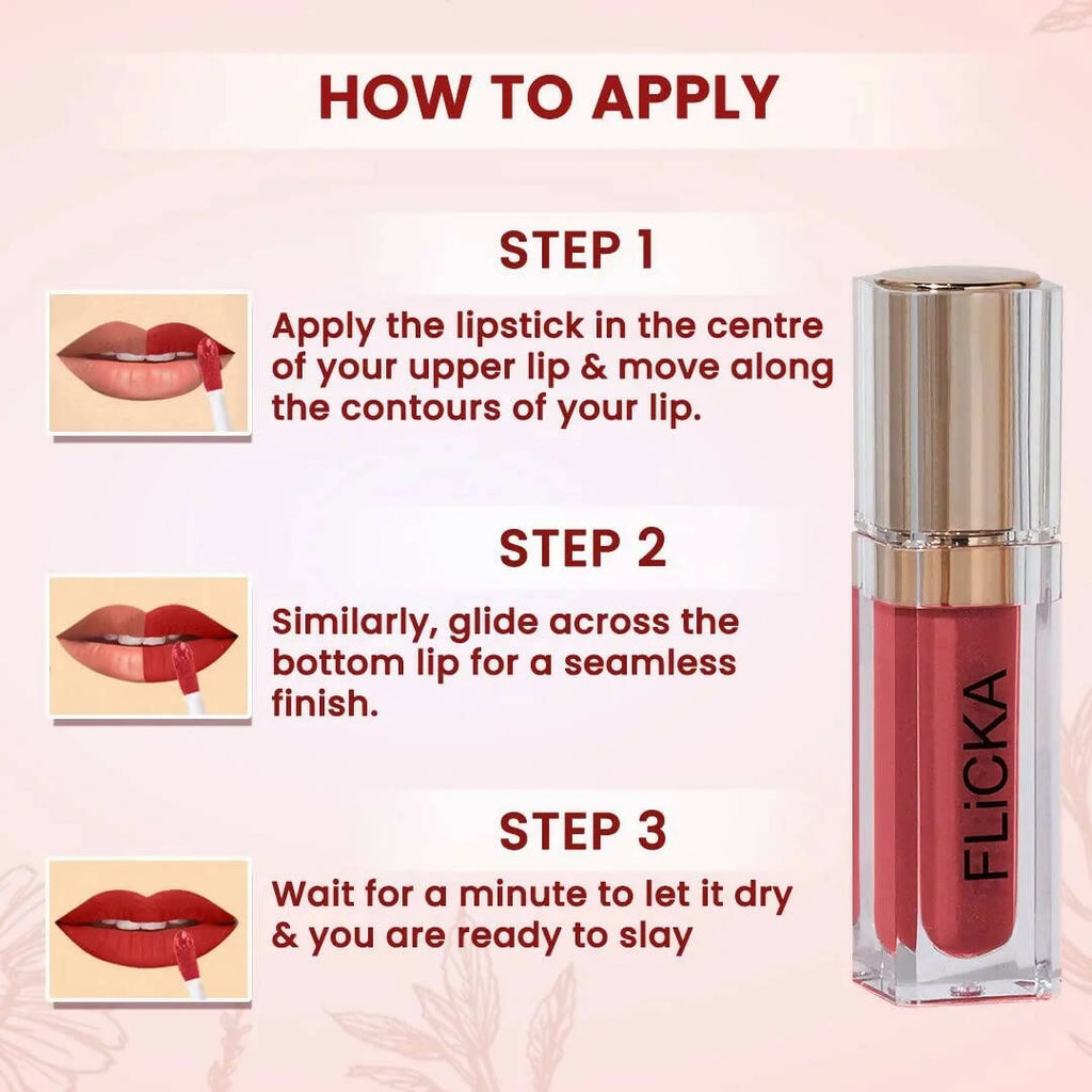 FLiCKA R U Ready Matte Finish liquid Lipstick Shade 06 Oat Meal | Grocsy