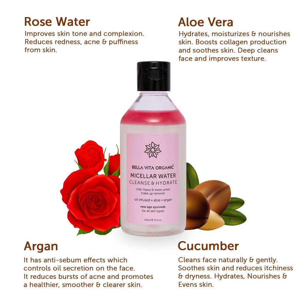 Bella Vita Organic Micellar Water Cleanse & Hydrate | Grocsy