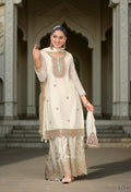 Ethnic Festive Wear White Primium Chinon Fabric Stitched Suit With Dupatta - Zeeya | Grocsy