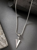 NVR Men's Set of 3 Multicolor Rhodium-Plated Arrow-Shaped Pendant With Chain | Grocsy