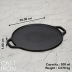 Sumeet Pre Seasoned Heavy Weight Cast Iron Flat, Induction Friendly Dosa Tawa - Black | Grocsy