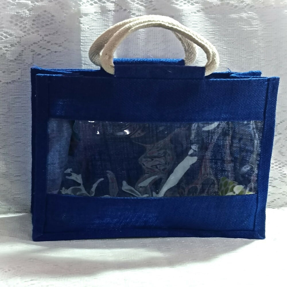 Jute Blue Transpaent Bags Simple, Casual & Very Handy | Grocsy