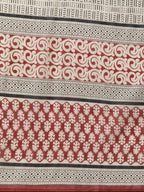 Yufta Women Rust Red and Beige Print Pure Cotton Kurta with Trouser and Dupatta | Grocsy