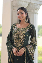 Teeya Creation Womens New Trendy Faux Blooming With Embroidered Work Kurta Set | Grocsy