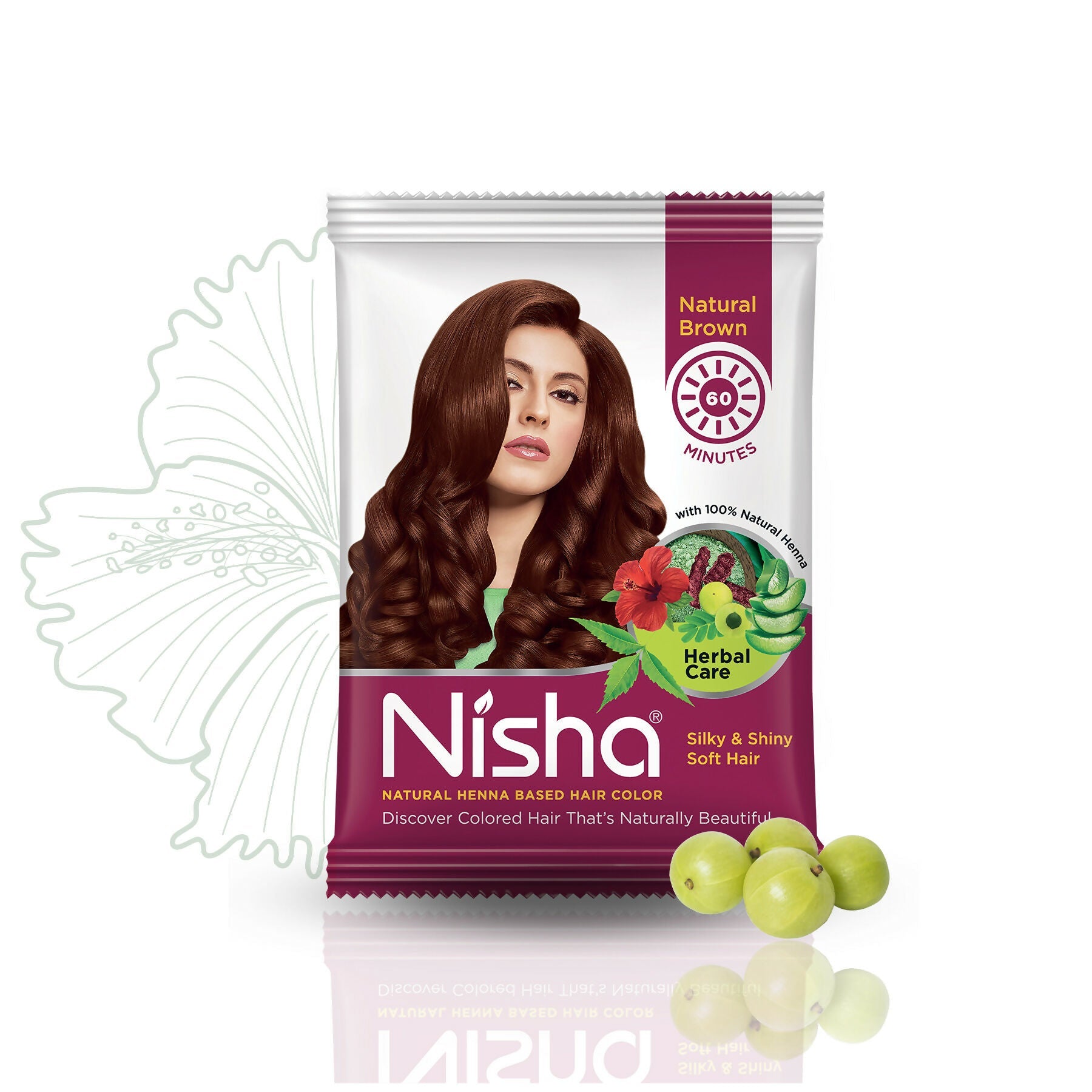 Nisha Henna Based Hair Colour For Women & Men Natural Brown | Grocsy
