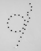 VOJ Set of 2 Silver Plated With Black Beads Anklet | Grocsy
