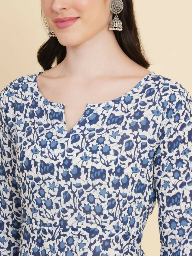 Designer Stylish Blue Rayon Stitched Suit With Dupatta - Tanisha | Grocsy