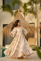 Aayaa Designer Printed Full Flared Gown - Multi Color | Grocsy