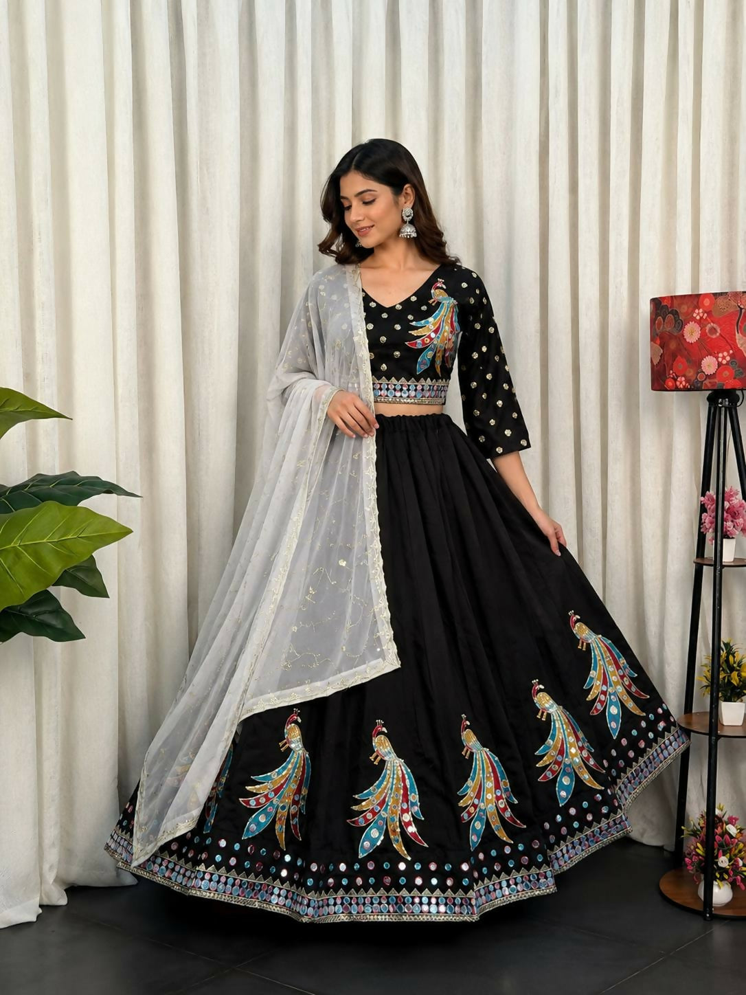 Lehenga Mart Black Designer Navratri Lehenga Choli for Women | Grocsy