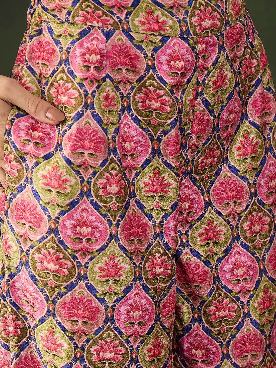Sangria Printed Straight Kurta & Trouser With Dupatta | Grocsy