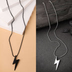 NVR Men's Set of 2 Black & Silver Flash Pendent With Chain | Grocsy