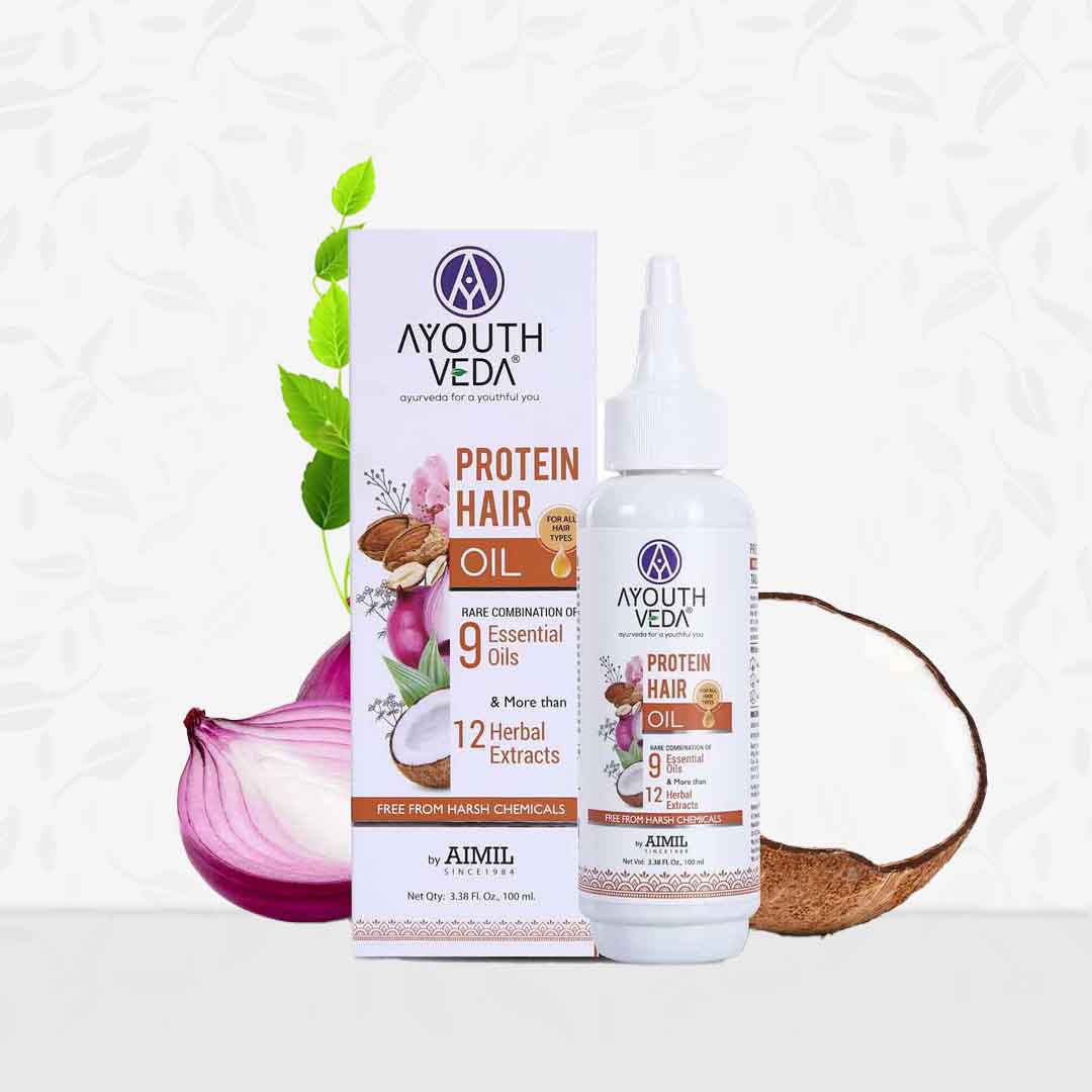 Ayouthveda Protein Hair Oil With Bhringraj and Coffee Beans | Grocsy