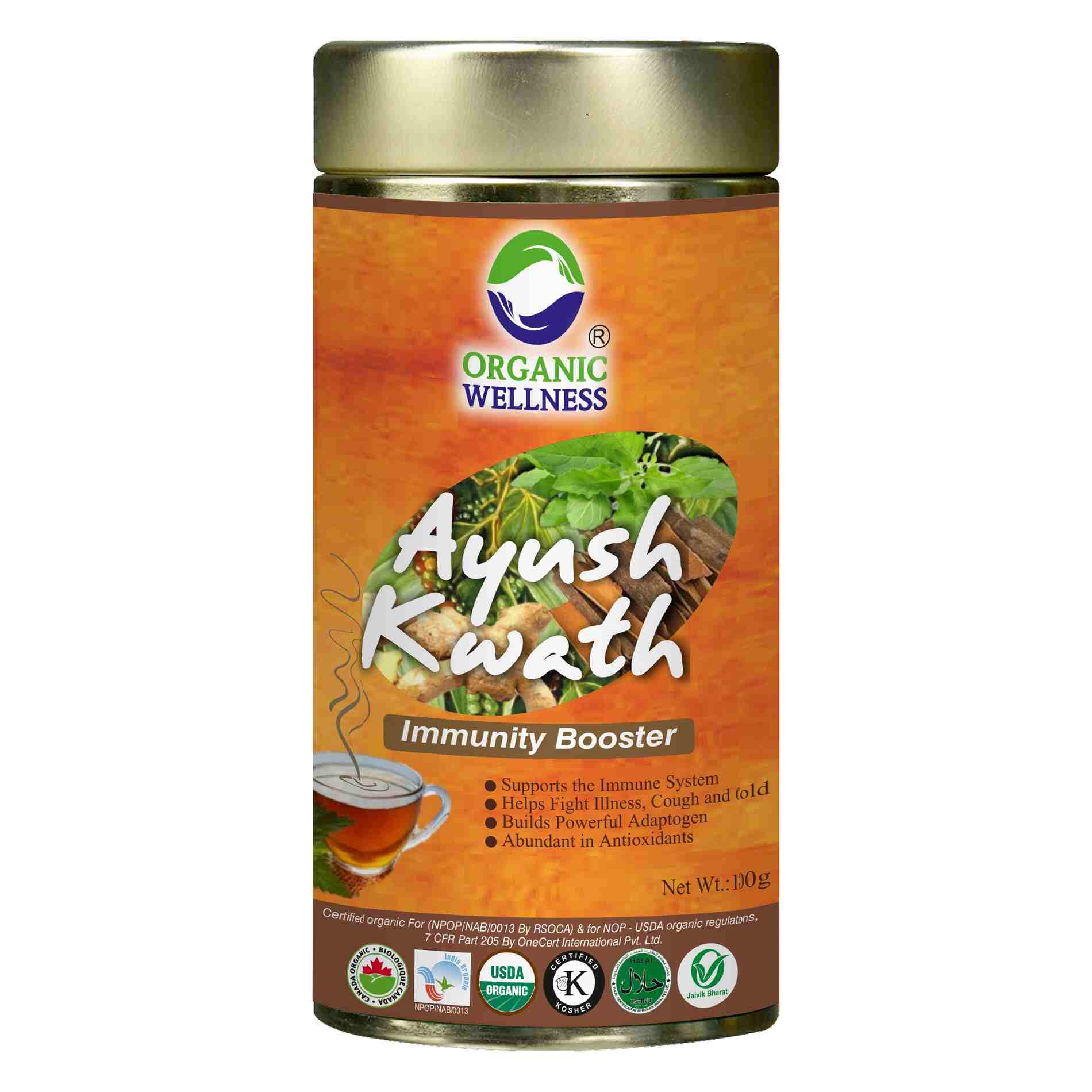 Organic Wellness Ayush Kwath Leaf Tea Tin Pack | Grocsy