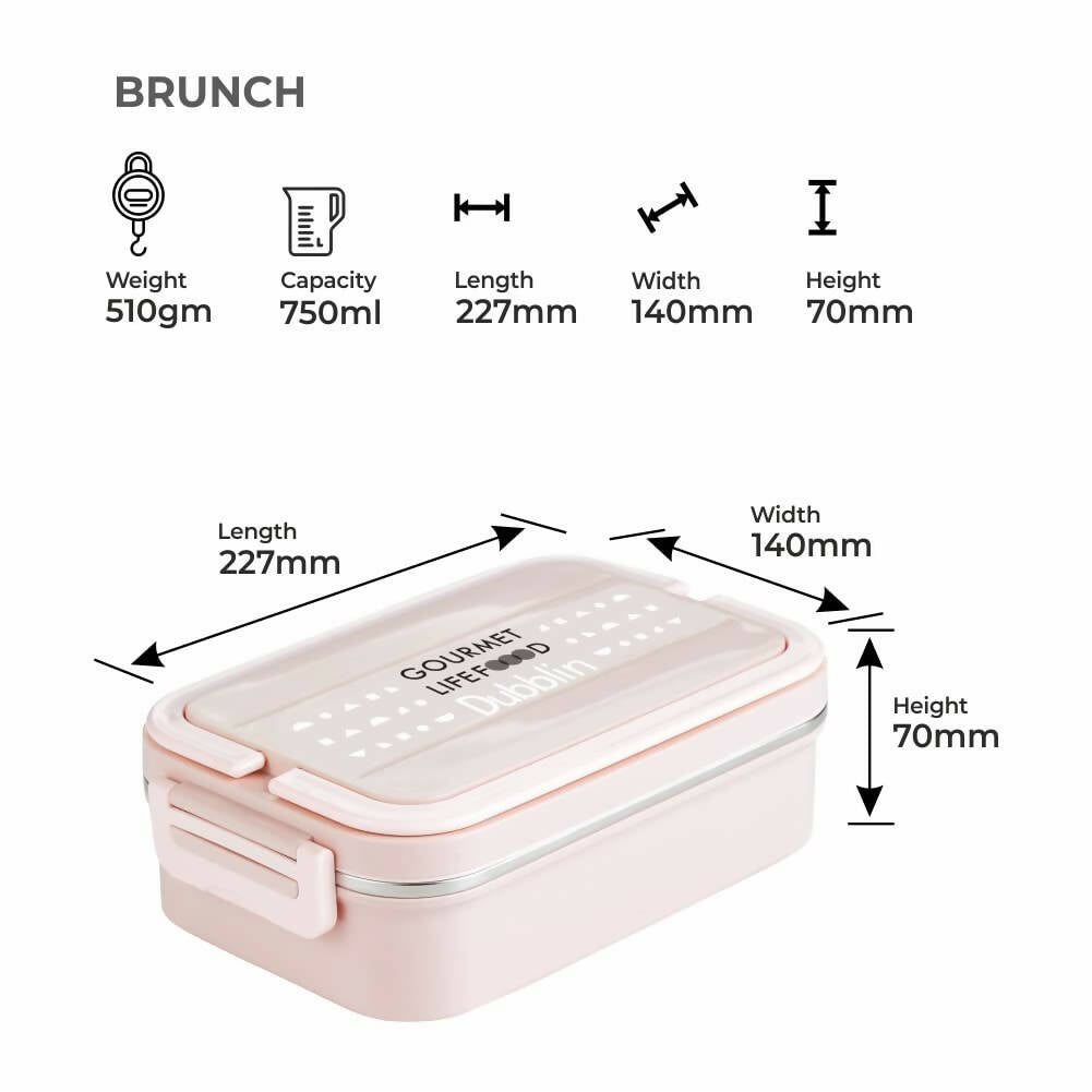 Dubblin Brunch Stainless Steel Lunch Box | Grocsy