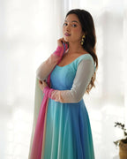 Joban Fashion Sky Kurta Set Georgette Sequence Embroidery Work | Grocsy