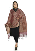 Mominos Fashion Moeza Handloom Cotton Dark Maroon Dupatta | Grocsy