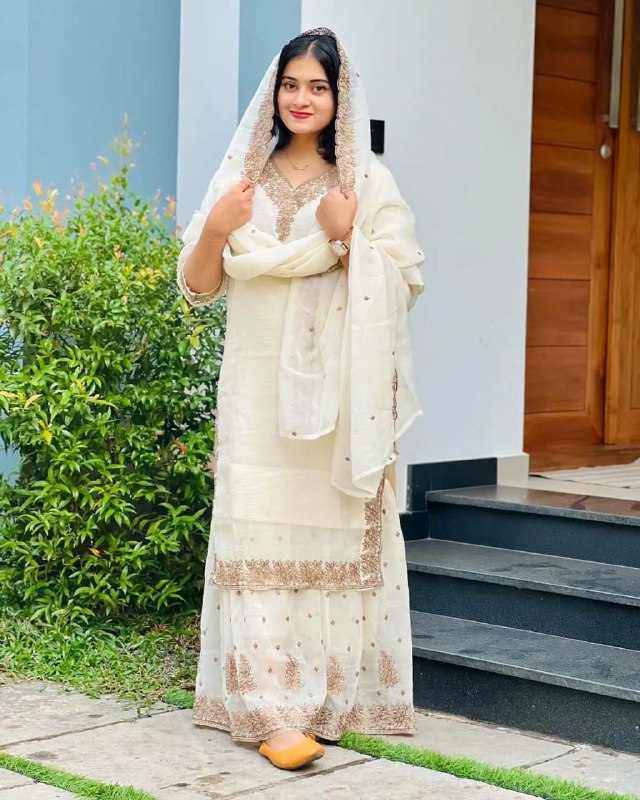 Prazu Fashion White Heavy Crunchy Silk Embroidered Palazzo Suit | Grocsy