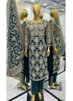 Prazu Fashion Rama Green Georgette Sequence Salwar Suit | Grocsy