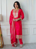 Prazu Fashion Red Silk Embriodered Salwar Suit | Grocsy