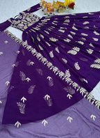 Prazu Fashion Violet Georgette Sequence Gown With Dupatta | Grocsy