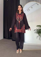 Prazu Fashion Black Crep Silk Printed Top With Pant | Grocsy