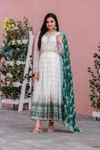Prazu Fashion Off White Georgette Embroidered Anarkali Suit | Grocsy
