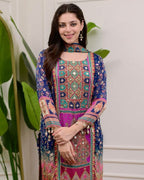 Prazu Fashion Multi Color Chinon Silk Printed Salwar Suit | Grocsy