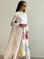 Prazu Fashion Off White Muslin Cotton Printed Salwar Suit | Grocsy