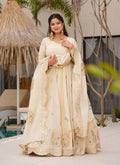Prazu Fashion Off White Chinon Silk Sequence Anarkali Suit | Grocsy